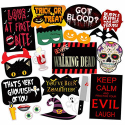 SYGA Set of 22 Halloween Party Photo Booth Props