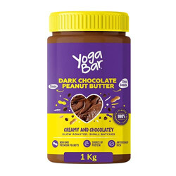 Yogabar Creamy Peanut Butter Dark Chocolate, Slow Roasted in Small Batches, Non-GMO Premium Peanuts - 1kg