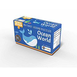 Popcorn Games & Puzzles Ocean World - 3 Piece Puzzles | 6 Puzzles In A Box