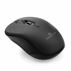 Amkette Hush Pro Nexus Silent Wireless Mouse with Smart Power Saving Mode and USB Receiver - (800-1200 -1600 DPI) - (Black)