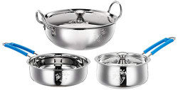 Sorabh SCSL-5 Stainless Steel Cookware Laser for Home and Kitchen (Set of 5)
