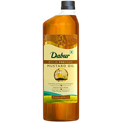 Dabur Cold Pressed Mustard Oil : Healthy Cooking Oil with The Goodness of Omega 3 & 6 1L
