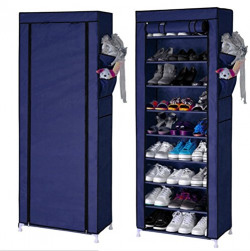 PAffy 9 Tier Steel Shoe Rack Organiser(Random Colour)