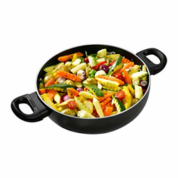 Usha Shriram Nonstick Kadai With Stainless Steel Lid, 3.5L (Black)