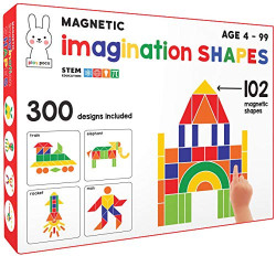 Play Poco Magnetic Imagination Shapes - with 102 Magnetic Shapes, 2 Magnetic Boards, 300 Design Booklet, 2 Display Stands