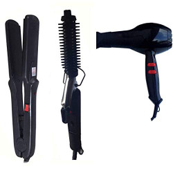 Nirvani Professional 2888 Hair Dryer for Women 1500 Watt Black & Hair Straightener NHC-522 Black and Professional Electric 471B Hair Curler (Combo of Hair Dryer, Hair Curler, Hair Straightener)
