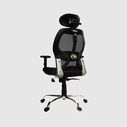 Coirfit Smart Office Chrome Base High Back Office Chair Adjustable Arms (Black)
