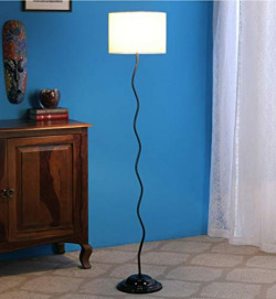 tu casa Metal Iron Floor Lamp with Base Holder, Off White(Pack of 1)