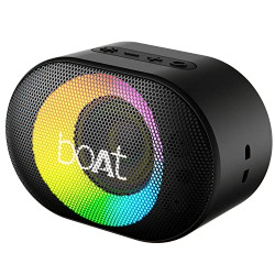 boAt Stone 250 Portable Wireless Speaker with 5W RMS Immersive Audio, RGB LEDs, Up to 8HRS Playtime, IPX7 Water Resistance, Multi-Compatibility Modes(Black)