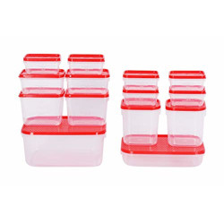 All Time Plastics Polka Container Set, 14-Pieces, 5.8 litres, Red