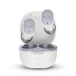 World Of PLAY PLAYGO T20 Ultralight Wireless in Ear Earbuds with Mic, EBEL Drivers; HD Call Quality; Sensory Controls & BT 5.0 (White & Grey)