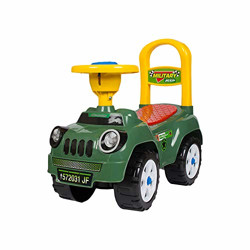Toys Treasure Highland Jeep Ride On, Baby Car, Kids Car, Toy Car, Push Car with Whistle Sound Toy for 1 Year Old Baby, Green