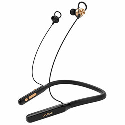 oraimo Necklace 2 Extreme Bass & Ultra Long Life Battery in-Ear Neckband Bluetooth Wireless Headphones with Remote Control & Mic. - Gold