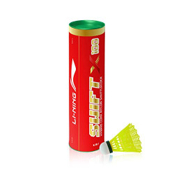 Li-Ning Swift X100 Nylon Badminton Shuttlecock (Yellow, Slow Speed) | Durable Performance | Hybrid Base Cork