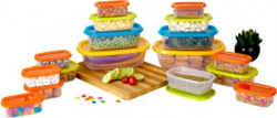 BMS Lifestyle Plastic Food Storage Container 17 PCS Set -Multi Color  - 15000 ml Plastic Grocery Container(Pack of 17, Multicolor)