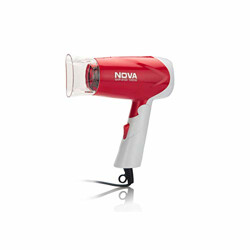 Nova NHP-8103 1300 Watts Hot and Cold Foldable Hair Dryer (White/Red)