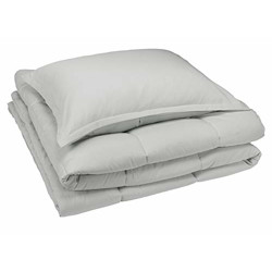 AmazonBasics Comforter Set, Twin / Twin XL, Light Grey, Microfiber, Ultra-Soft