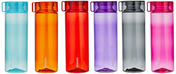 Amazon Brand - Solimo Plastic Water Bottle, 800ml, 6 Pieces, White