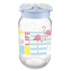 SignoraWare Glass Jar with Handle, 660 ml, Blue