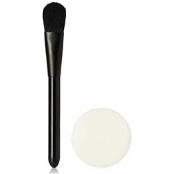 Amazon Brand - Solimo Loose Powder Puff (Thin) 2 pieces + Foundation Brusher Combo
