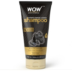 WOW SKIN SCIENCE Activated Charcoal & Keratin Shampoo - 200 mL TUBE(200 ml)