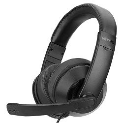 NiTHO NX100S Stereo Wired On Ear Headset with Foldable Microphone, Compatible with PS4/Xbox One/Switch/Phone (Black)