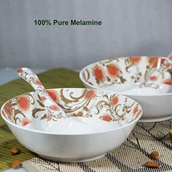 Iveo 100% Pure Melamine Serving Bowl and Spoon Set Ivy
