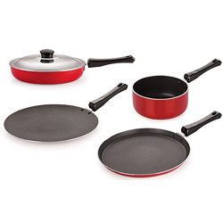 Nirlon Non-Stick Cookware Kitchen Cooking Essential Combo Set, (26_CT_FP13_SPM_FT10),Chemical Free