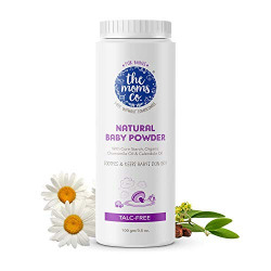 The Moms Co. Talc-Free Natural Baby Powder with Corn Starch | 100% Natural | Australia-Certified Toxin-Free | with Chamomile Oil, Calendula Oil and Organic Jojoba Oil - Pack of 100g