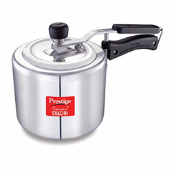 Prestige Svachh, 10730, 3 Liters, Straight Wall Aluminium Inner Lid Pressure Cooker, With Deep Lid For Spillage Control - Silver