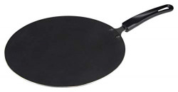 Cresta Aluminium Concave Tawa (26cm, Gas Stove Compatible), Black