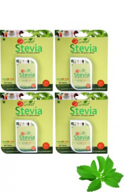 SO SWEET Stevia Tablets (Pack of 4) 100 Tablets Each Sugarfree Zero Calorie Natural Sweetener(120 g, Pack of 4)