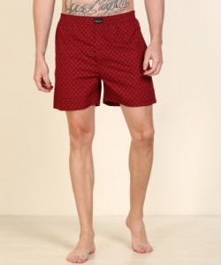 PETER ENGLAND Self Design Men Maroon Boxer Shorts