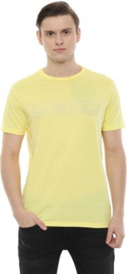 allen solly Printed Men Round Neck Yellow T-Shirt