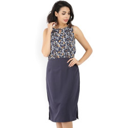 Tokyo Talkies Women A-line White, Blue Dress