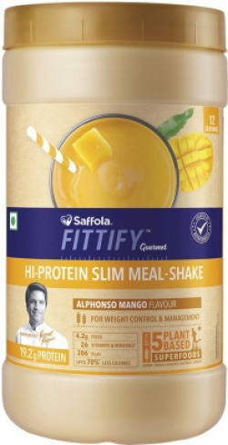 Saffola Fittify Gourmet Slim Meal Shake Whey Protein(420 g, Alphonso Mango)