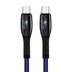 pTron Solero Plus 5.1A Superfast Type-C to Type-C Data & Charging Cable, 480Mbps Data Sync, Strong & Durable 1.2 Meter Long USB Cable for Type-C Devices - (Blue)