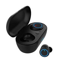 (Renewed) pTron Bassbuds V2 in-Ear True Wireless Headphones, Hi-Fi Audio up to 20 Hrs Total Playback, Bluetooth 5.0, Ergonomic Earbuds with Voice Assistance & Built-in Mic - (Black)