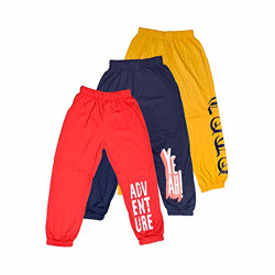 T2F Boys' Joggers Track Pant (Pack of 3) (BYSTRK06-3P_Red-Yellow-Navy_4-5 Years)