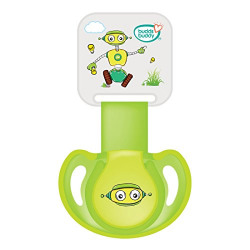 Buddsbuddy BB7039 Premium Pacifier with Ribbon and Clip, 2 Pieces (Green)