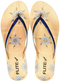 Flite Pu Women's Blue Golden Flip-Flops-4 UK (36 2/3 EU) (PUL101L_BLGO0004)