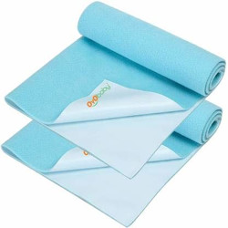 OYO Baby Toddlers Waterproof Dry Sheet Bed Protector (Sea Blue, 70 x 100 cm) Combo Pack of 2