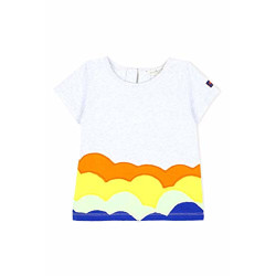 Cherry Crumble California Baby Girl's Cotton (WS-TOP-0326_Grey with Applique_12M)