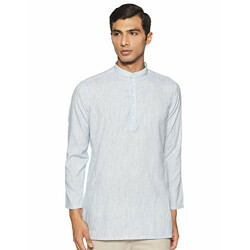 Integriti Men's cotton Kurta (CSL-SK-3355_ Grey Stripe_ Medium)