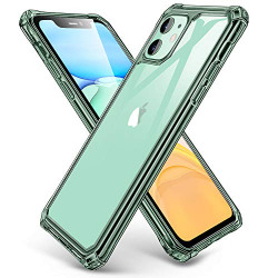 ESR Air Armor Designed for iPhone 11 Case[Shock-Absorbing] [Scratch-Resistant] [Military Grade Protection] Hard PC + Flexible TPU Frame, for The iPhone 11, Transparent Dark Green