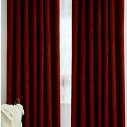 Polyresin Curtains, 7 feet, Maroon, Pack of 2