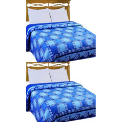 Flipkart SmartBuy Geometric Double Fleece Blanket(Microfiber, Blue)