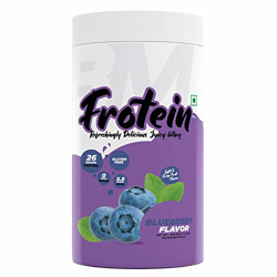 Bigmuscles Nutrition Frotein 26g Refreshing Blueberry Flavored Hydrolysed Whey Protein Isolate 6g Glutamine 15g EAA Per Serving 0g Sugar Light and Crisp Like Juice (15 Servings, 500 g)