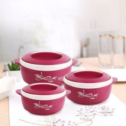cello Sapphire Pack of 3 Thermoware Casserole Set(500 ml, 1000 ml, 1500 ml)