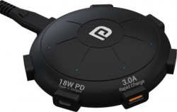 Portronics POR-1094 UFO PRO 6 Ports 60W Charging Station with PD + QC Output 60 W 12 A Mobile Charger with Detachable Cable(Black)